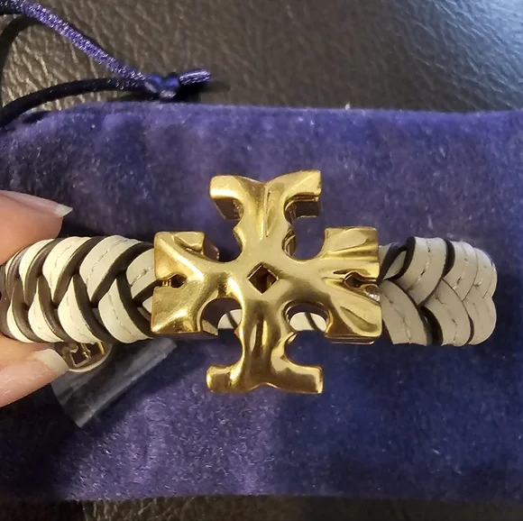 Tory Burch Roxanne Woven Leather Bracelet - Picture 4 of 6